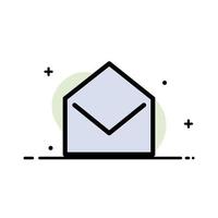 Business Mail Message Open  Business Flat Line Filled Icon Vector Banner Template
