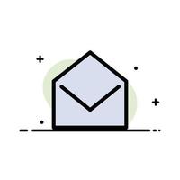 Business Mail Message Open  Business Flat Line Filled Icon Vector Banner Template