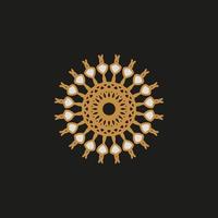 mandala design with abstract shape vector