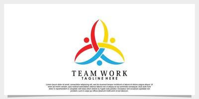 team work logo design vector with creative concept template