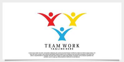 team work logo design vector with creative concept template