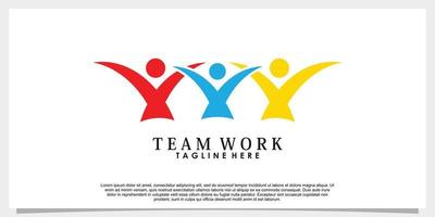 team work logo design vector with creative concept template