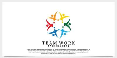 team work logo design vector with creative concept template