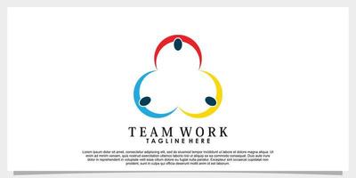 vector de diseño de logotipo de trabajo en equipo con plantilla de concepto creativo