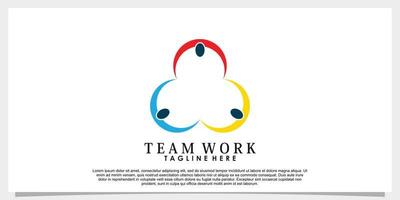 team work logo design vector with creative concept template