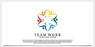 team work logo design vector with creative concept template