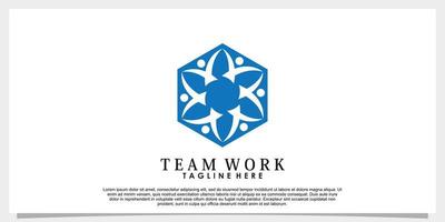 team work logo design vector with creative concept template