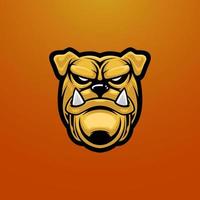 Bulldog head esport mascot emblem logo. Baseball, basketball, gaming logo illustration. vector