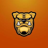 logotipo del emblema de la mascota de esport de cabeza de bulldog. béisbol, baloncesto, ilustración del logotipo de juegos. vector