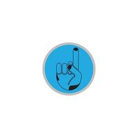 Finger point icon in flat style. Hand gesture vector illustration