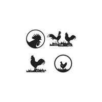 imagen vectorial de un pollo, ilustración de icono de plantilla de logotipo vector