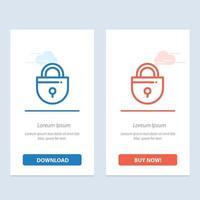 Internet Lock Locked Security  Blue and Red Download and Buy Now web Widget Card Template vector