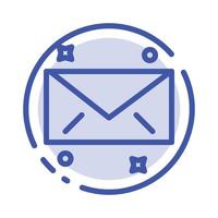 Message Mail Email Blue Dotted Line Line Icon vector