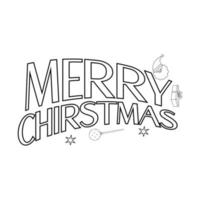 Merry Christmas Coloring page. Christmas line art coloring page design for kids. vector