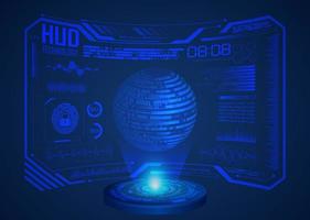 Modern World Map Holographic Projector on Technology Background vector