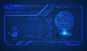 Modern World Map Holographic Projector on Technology Background vector