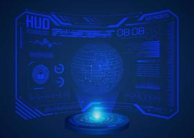 Modern World Map Holographic Projector on Technology Background vector