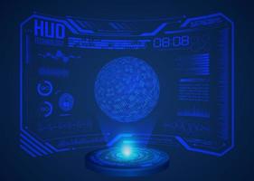 Modern World Map Holographic Projector on Technology Background vector