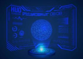 Modern World Map Holographic Projector on Technology Background vector