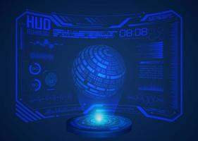 Modern World Map Holographic Projector on Technology Background vector