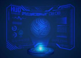 Modern World Map Holographic Projector on Technology Background vector