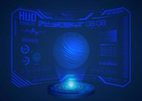 Modern World Map Holographic Projector on Technology Background vector