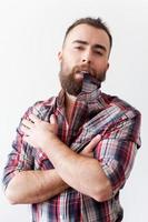 Always in style. Portrait of handsome young man in shirt posing photo