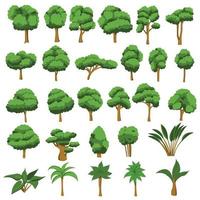 colección de ilustraciones de árboles. se puede utilizar para ilustrar cualquier tema de naturaleza o estilo de vida saludable vector