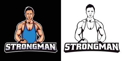 Muscular man esport logo mascot design vector