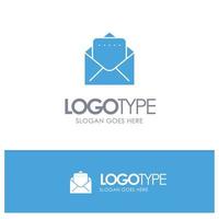 Document Mail Blue Solid Logo with place for tagline vector