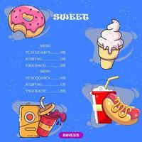 sweet poster and menu vector colorful illustration