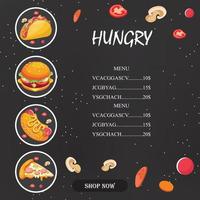 fast food menu template vector illustration