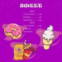 sweet poster and menu vector colorful illustration