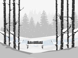 vector de bosque de naturaleza de invierno