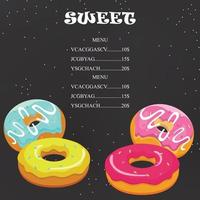 sweet poster and menu vector colorful illustration