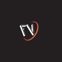 FV Simple Clean Modern Style Initial Letters logo  Vector