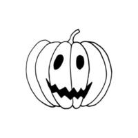 halloween pumpkin hand drawn in doodle style. holiday decor vector