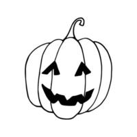 halloween pumpkin hand drawn in doodle style. holiday decor vector