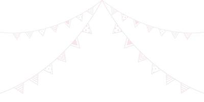 Cute pastel hanging flags ornaments vector for background.