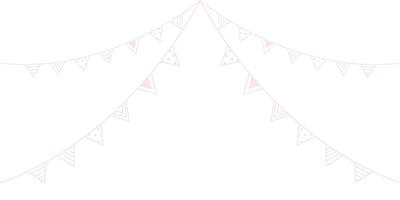 Cute pastel hanging flags ornaments vector for background.