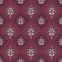 Thai art pattern on brick color. Vector seamless pattern.