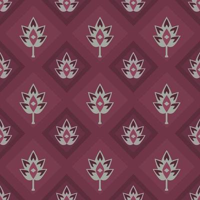 Thai art pattern on brick color. Vector seamless pattern.