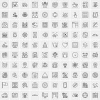 100 iconos de negocios para web y material impreso vector