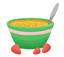 Oat bowl with spoon vector