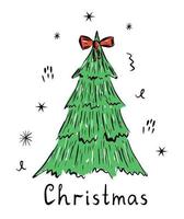 árbol de navidad en estilo boceto vector