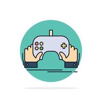 game gaming mobile entertainment app Flat Color Icon Vector