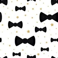 Vector cute hipster bow tie seamless pattern background with golden polka dot ornament. Great for baby shower design, wallpaper, wrap, cover, web template. Gentleman package design