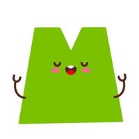 Letter M. Funny character with cute face. vector