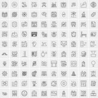 100 iconos de negocios para web y material impreso vector