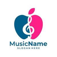 Apple Music Logo Vector. Music Apple logo design template vector